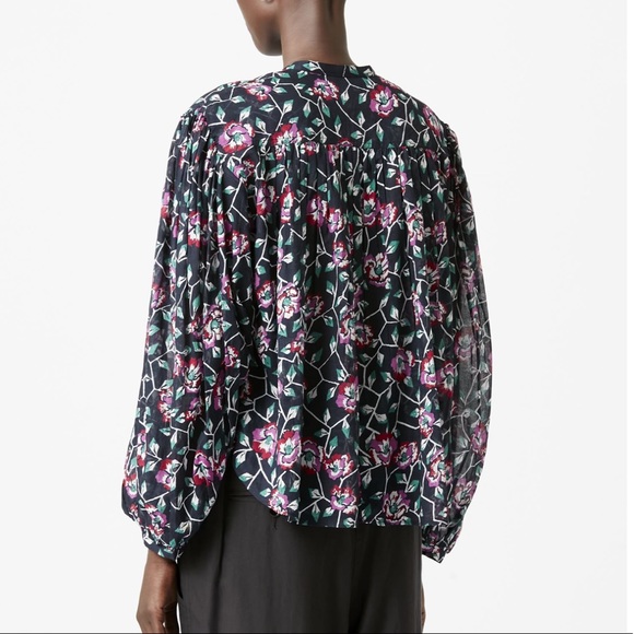 ISABEL MARANT 🟣 SALIKA FLORAL TOP - Picture 4 of 5
